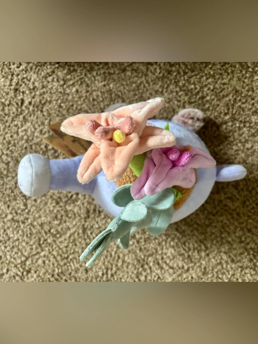 RARE 10” Russ Greenhouse Plush Plant Lilies Watering Can